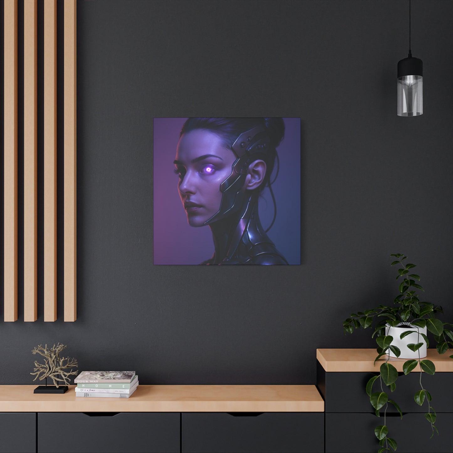 Futuristic Female Cyborg Matte Canvas