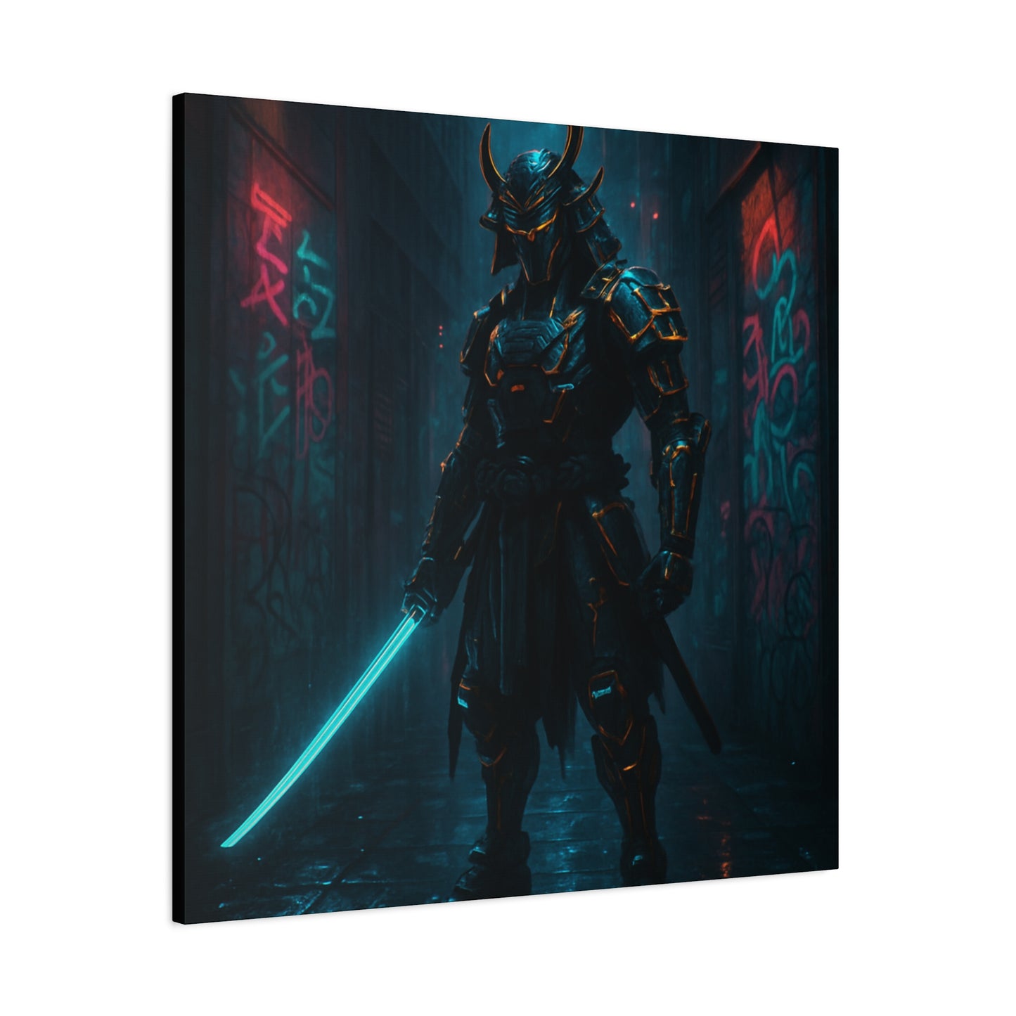 Cyber Samurai Warrior Matte Canvas