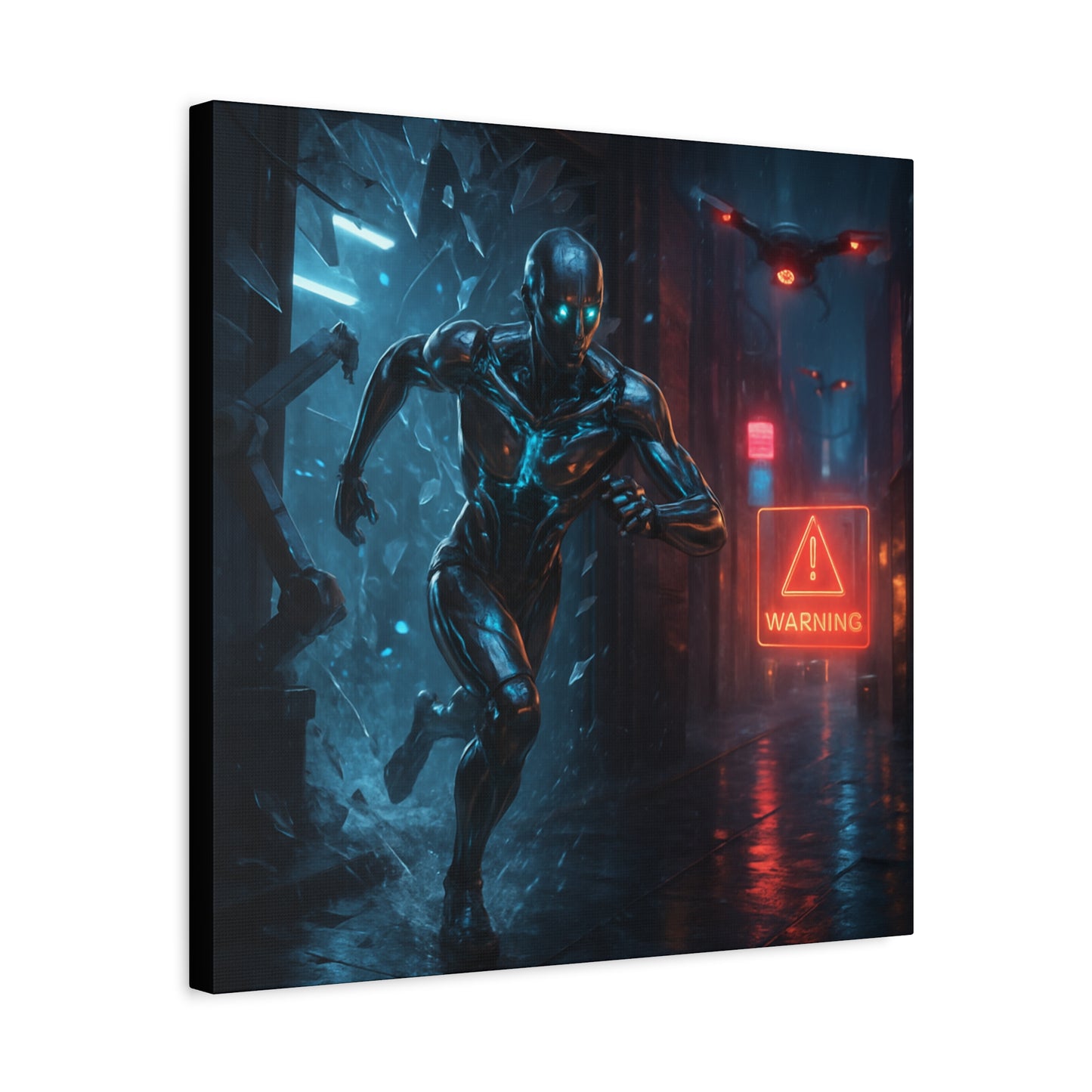 Neon Escape Futuristic Runner Matte Canvas
