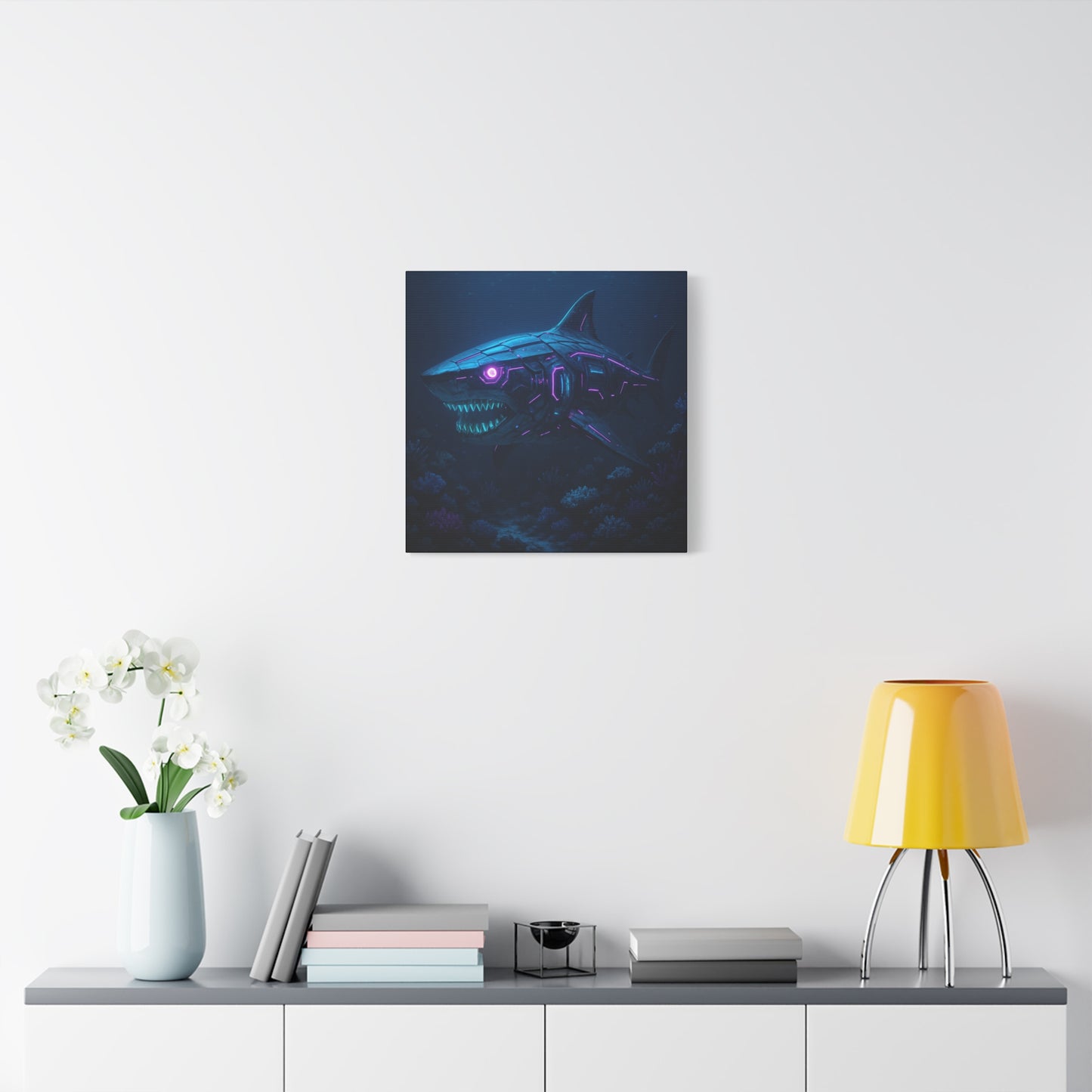 Cyber Shark Abyss Matte Canvas