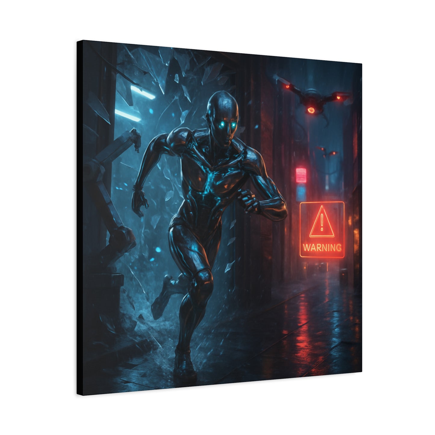 Neon Escape Futuristic Runner Matte Canvas
