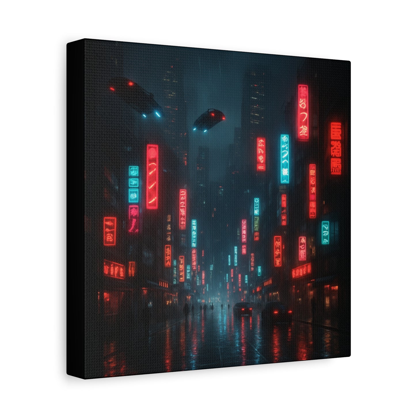 Neon City Street Matte Canvas