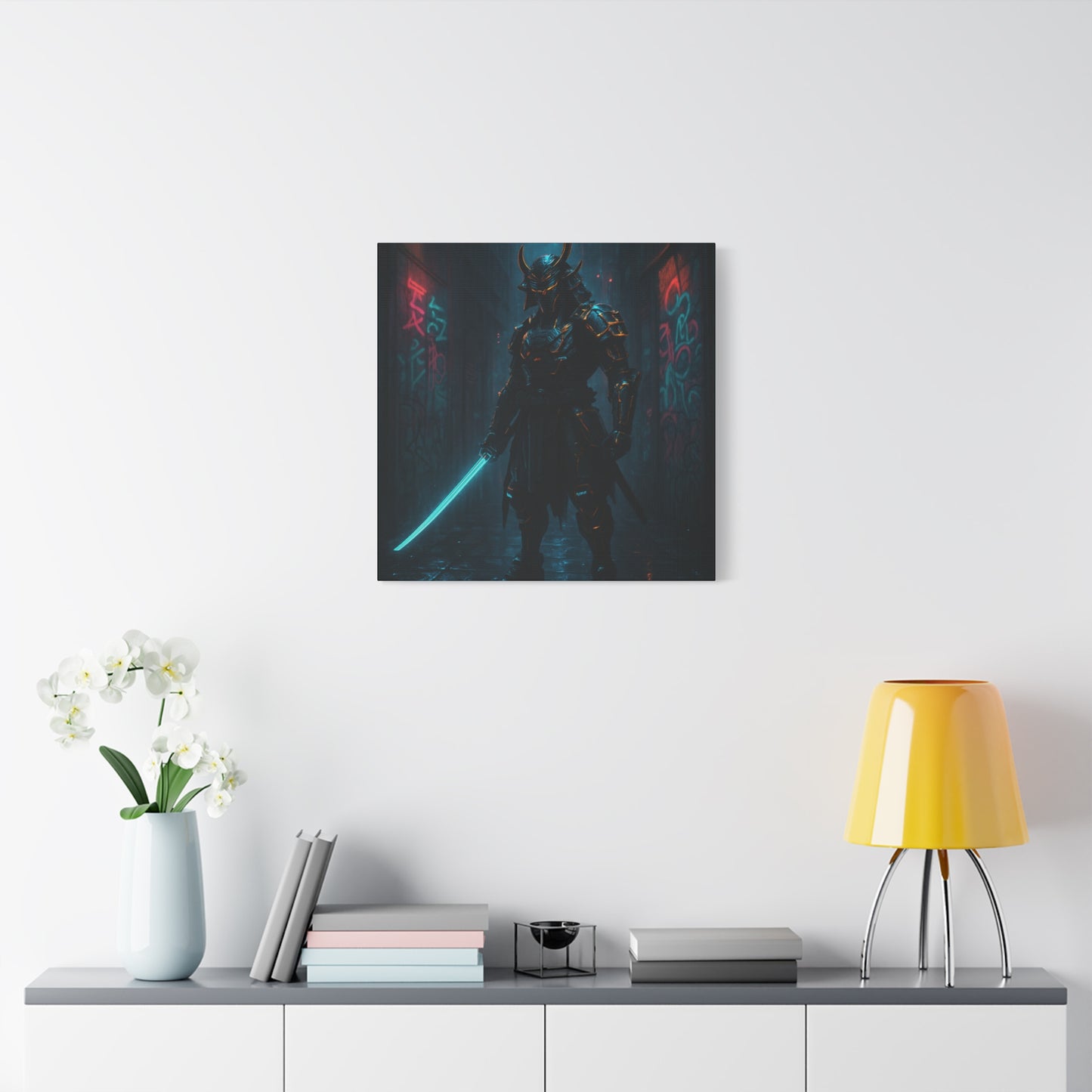 Cyber Samurai Warrior Matte Canvas