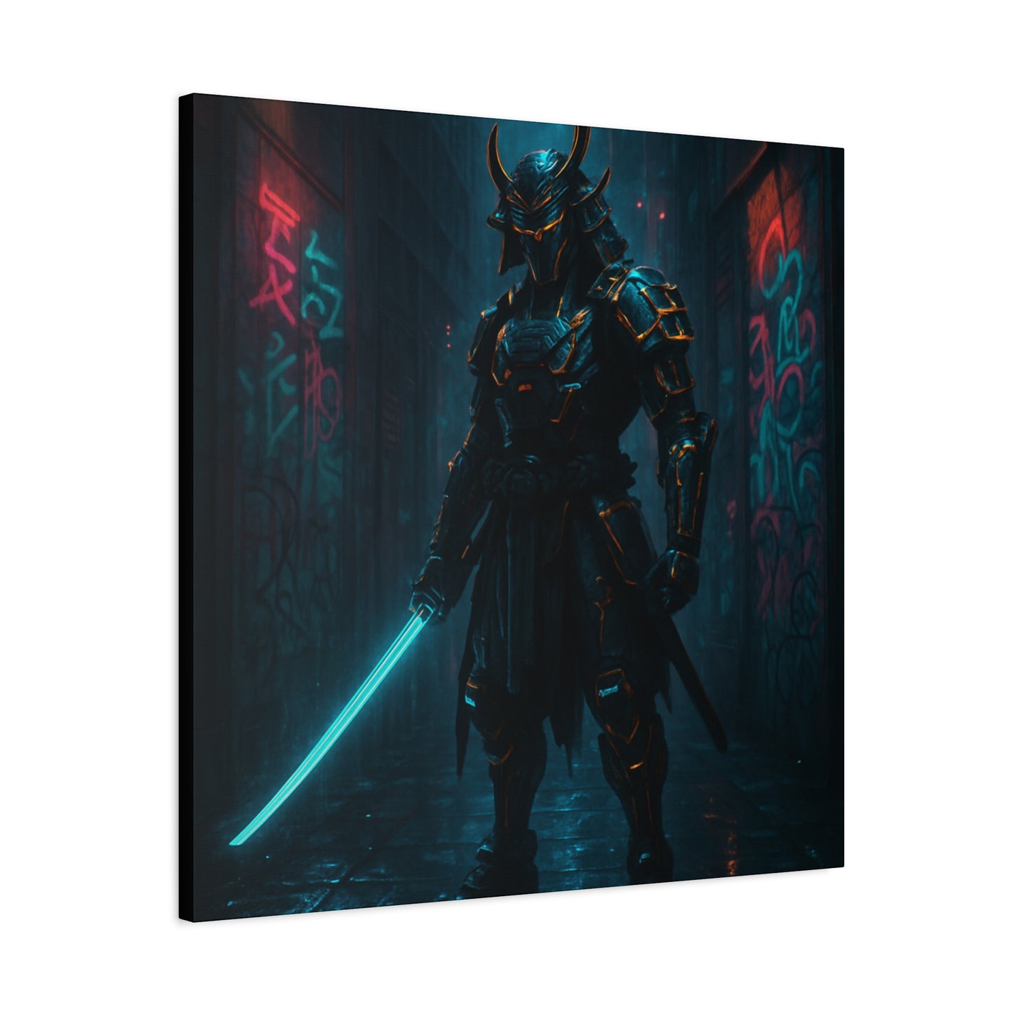 Cyber Samurai Warrior Matte Canvas