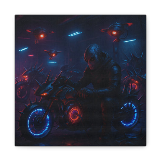 Alien Biker Matte Canvas