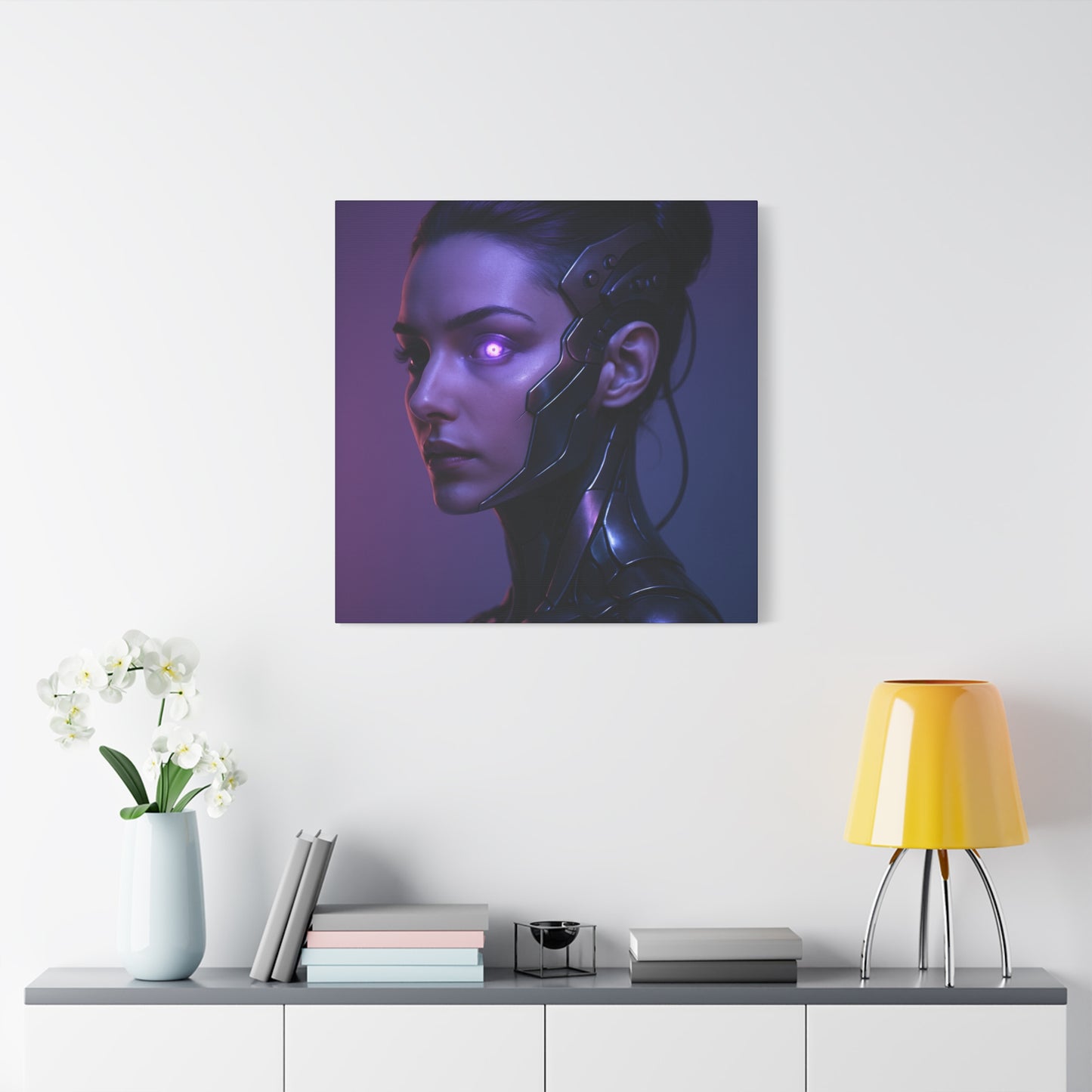 Futuristic Female Cyborg Matte Canvas