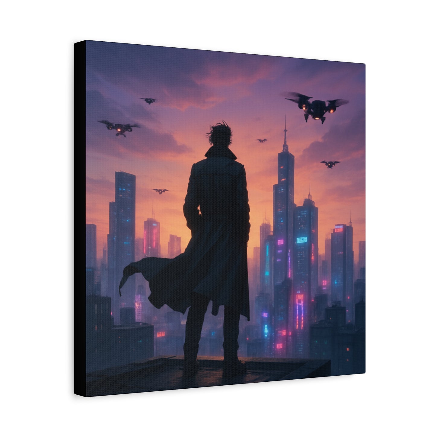 Future Skyline Sentinel Matte Canvas