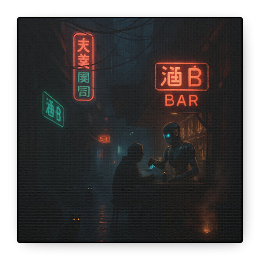 Neon Alley Bar Matte Canvas