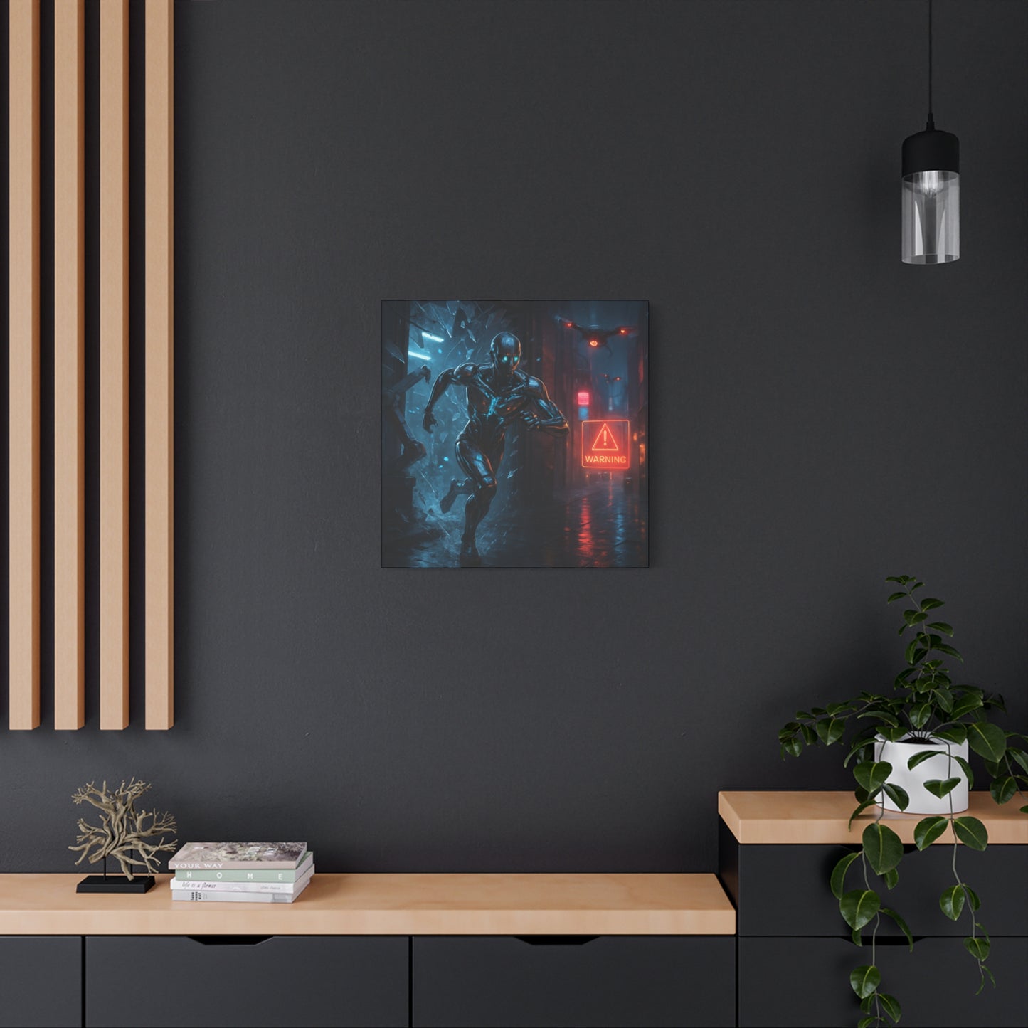 Neon Escape Futuristic Runner Matte Canvas
