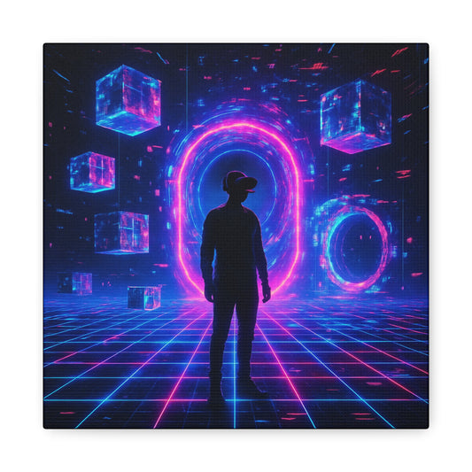 Neon-verse Portal Matte Canvas
