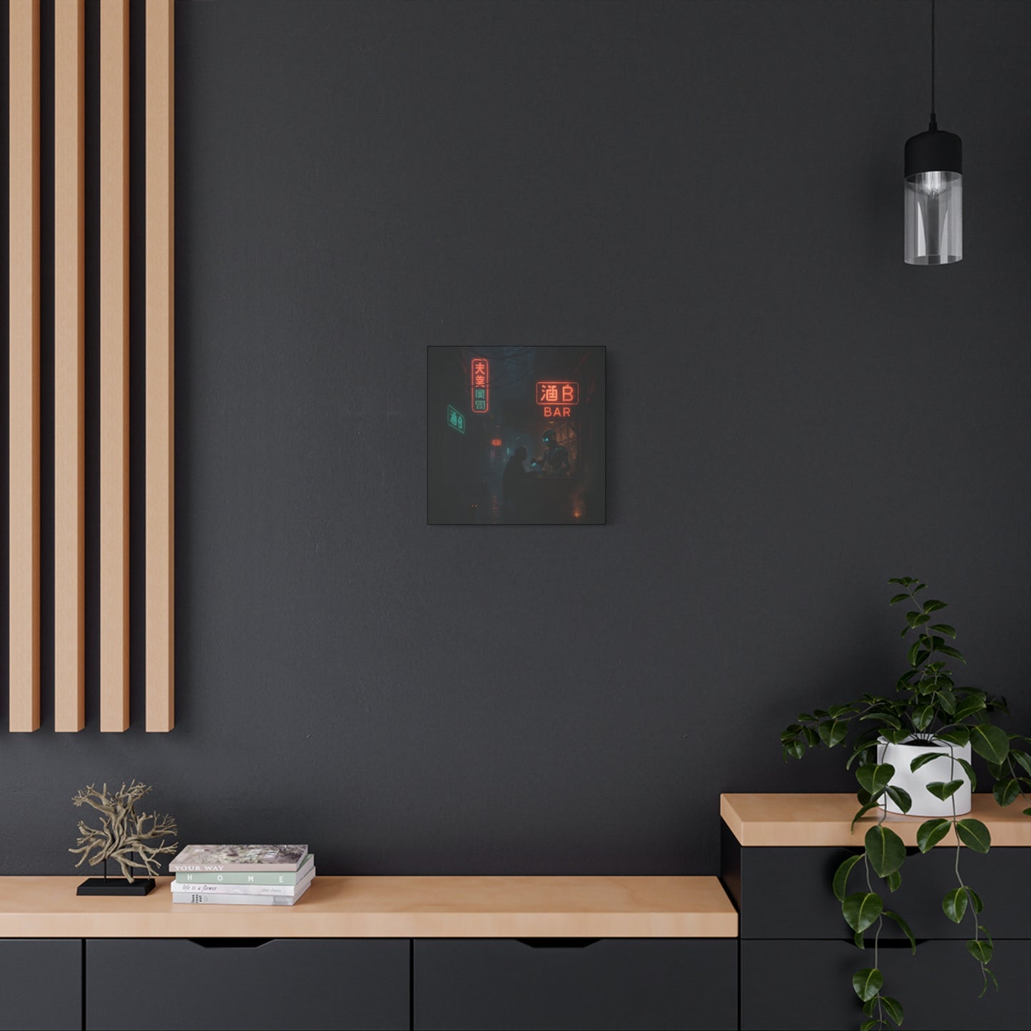 Neon Alley Bar Matte Canvas