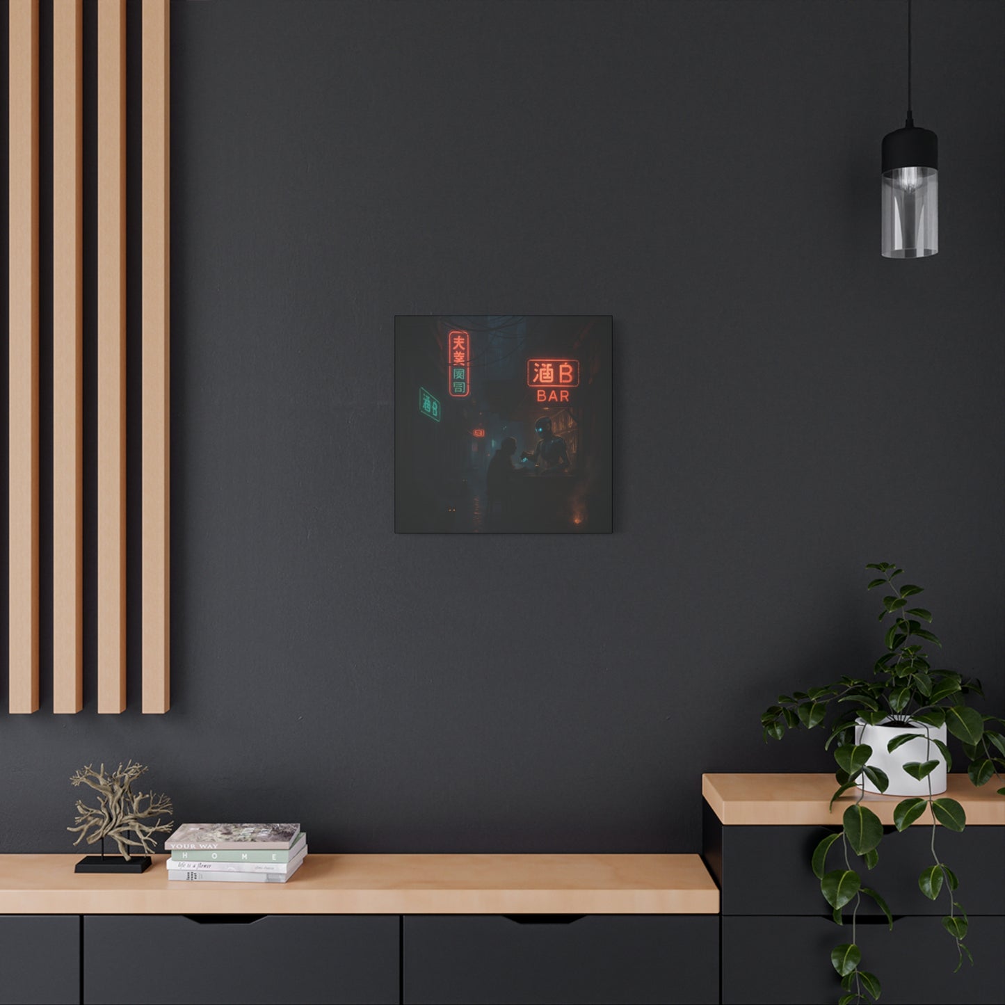 Neon Alley Bar Matte Canvas