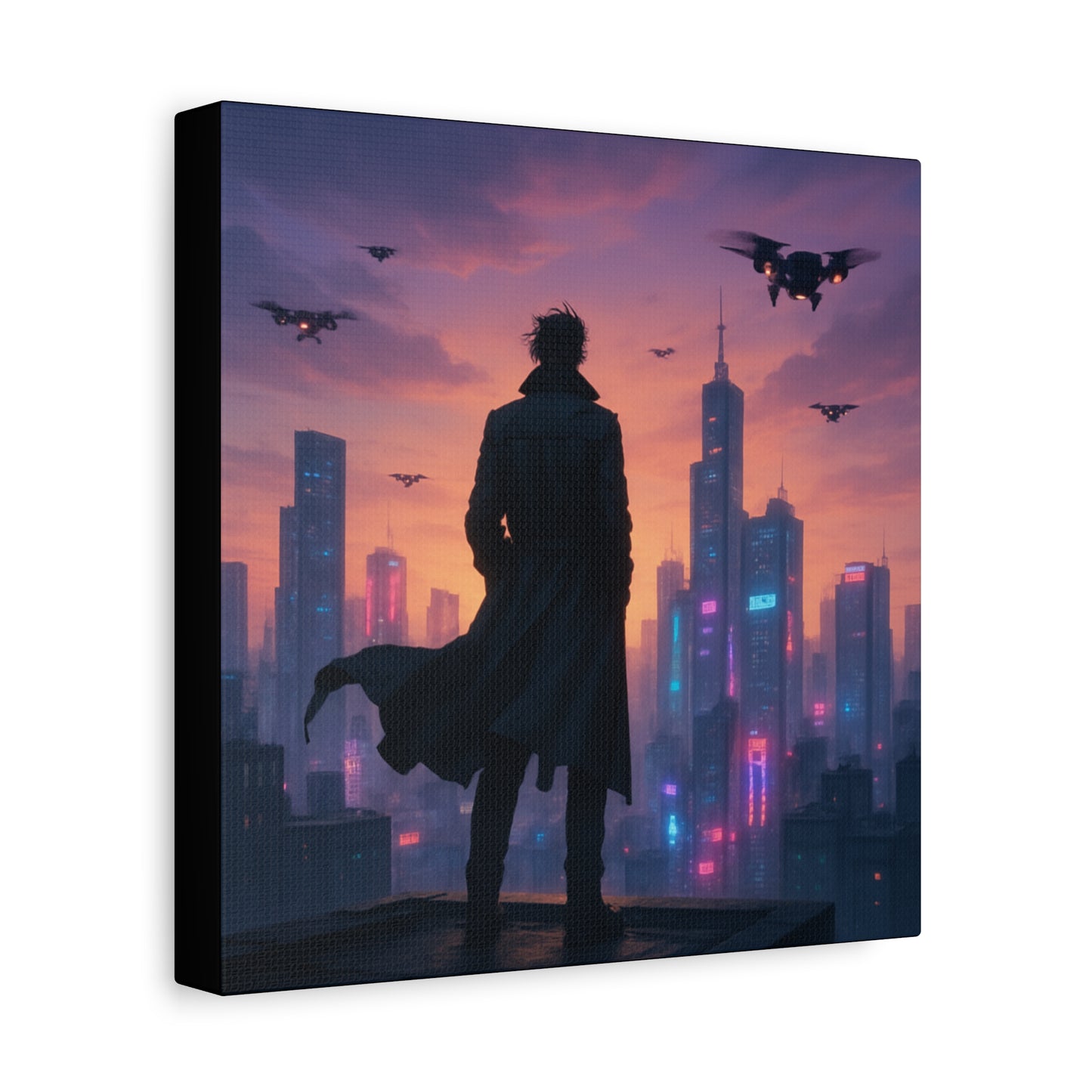 Future Skyline Sentinel Matte Canvas
