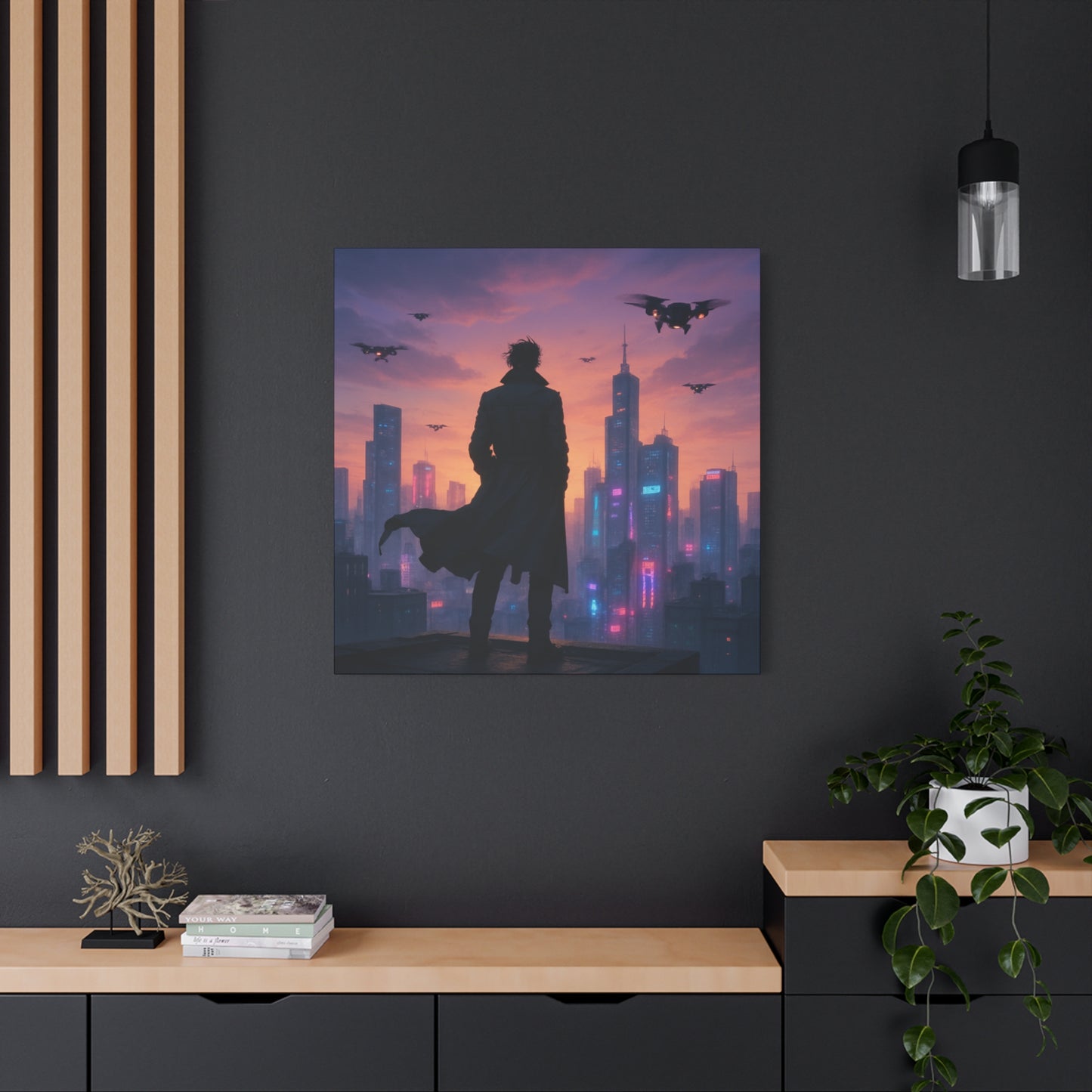 Future Skyline Sentinel Matte Canvas