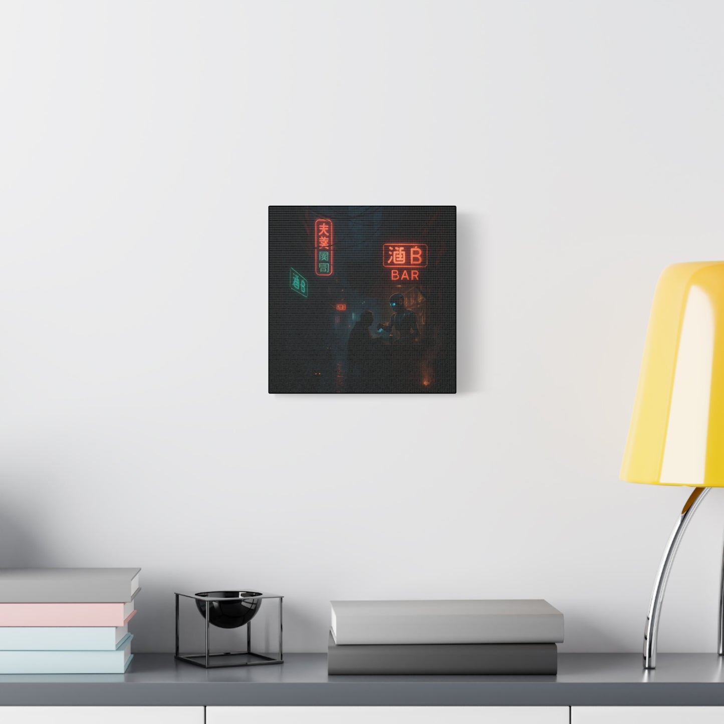 Neon Alley Bar Matte Canvas
