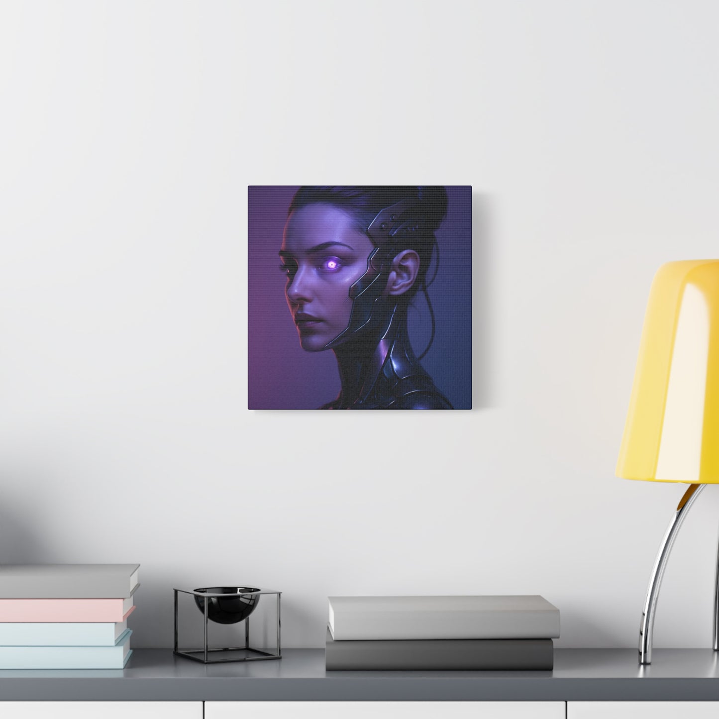 Futuristic Female Cyborg Matte Canvas