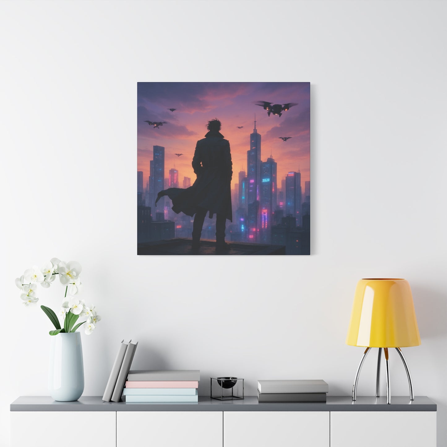 Future Skyline Sentinel Matte Canvas