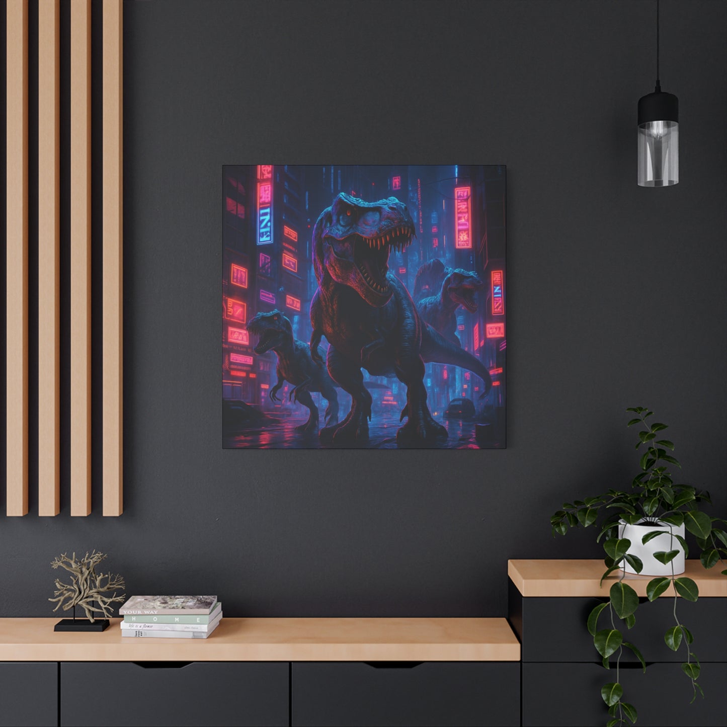 Cybercity Dinosaur Matte Canvas