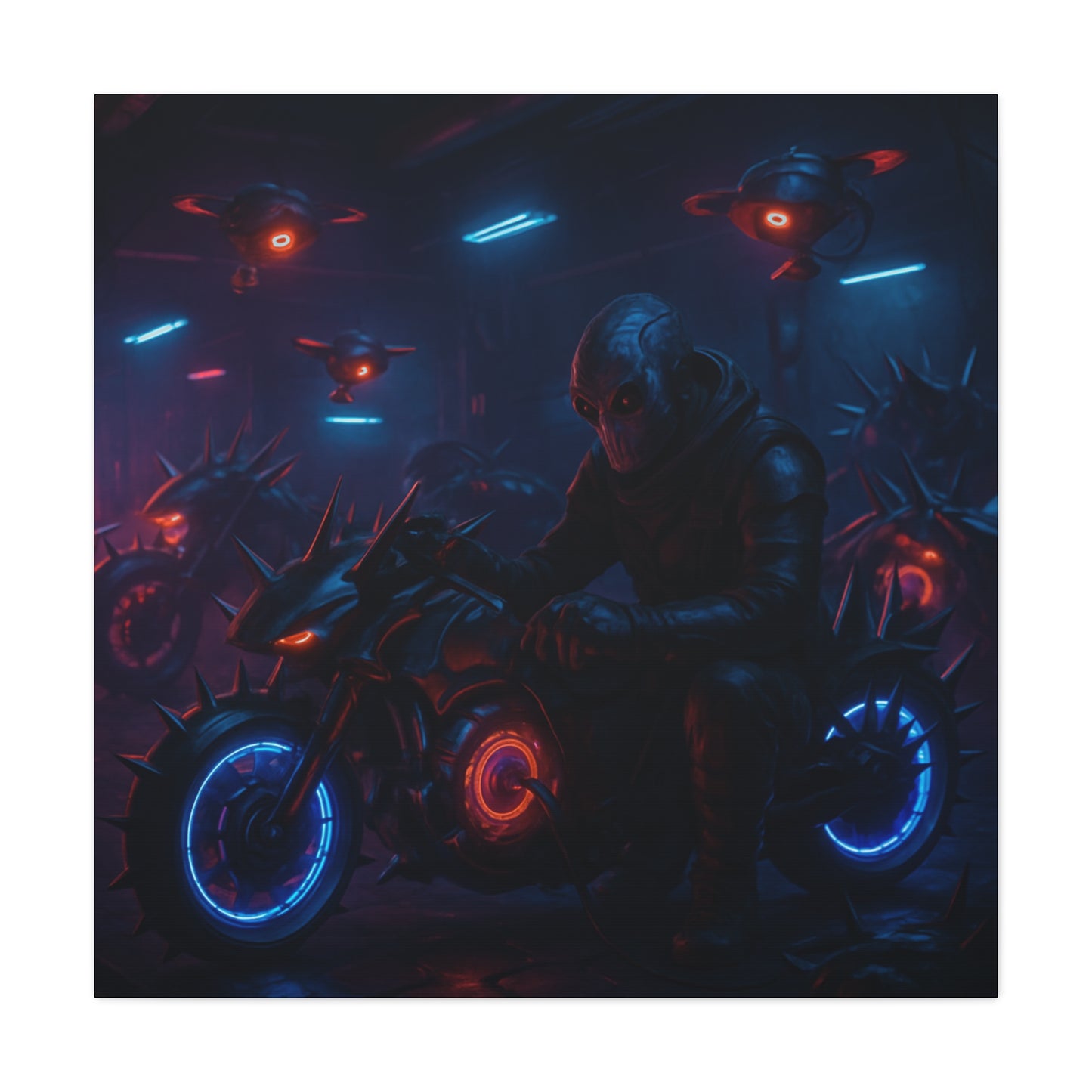 Alien Biker Matte Canvas