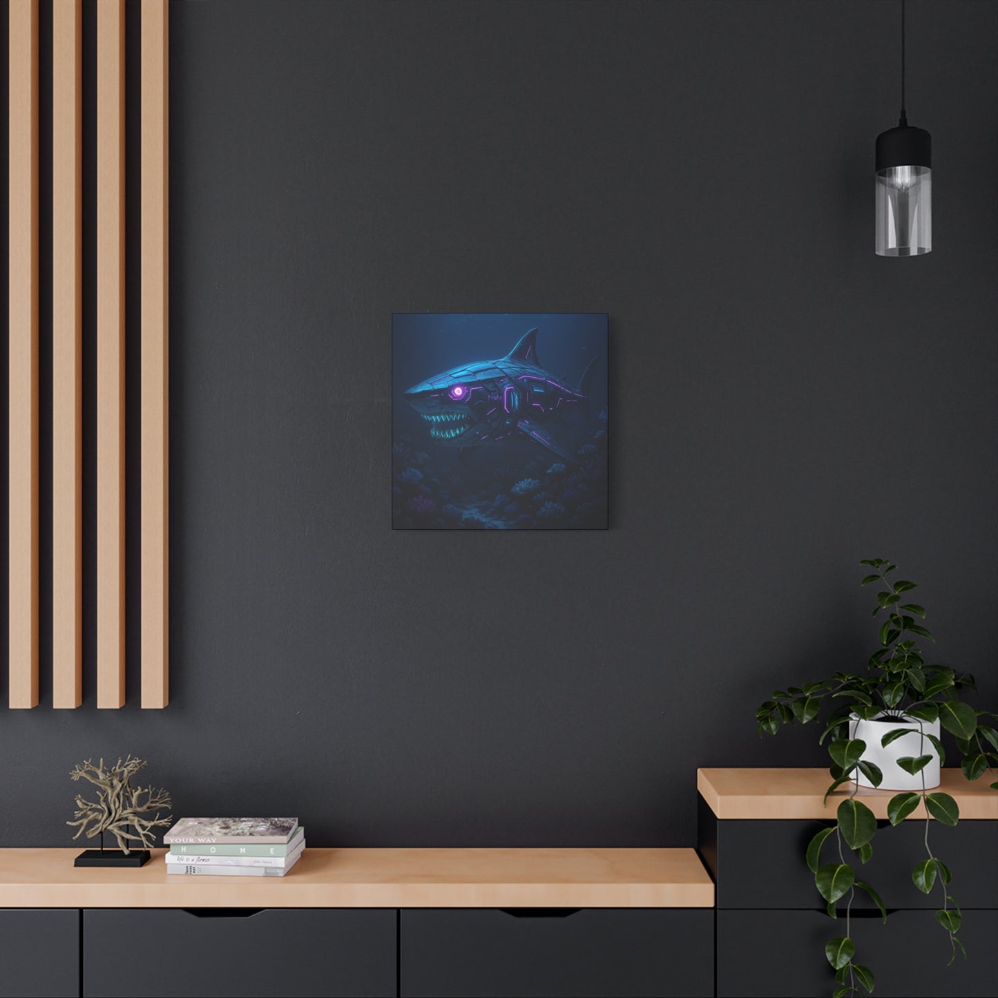 Cyber Shark Abyss Matte Canvas