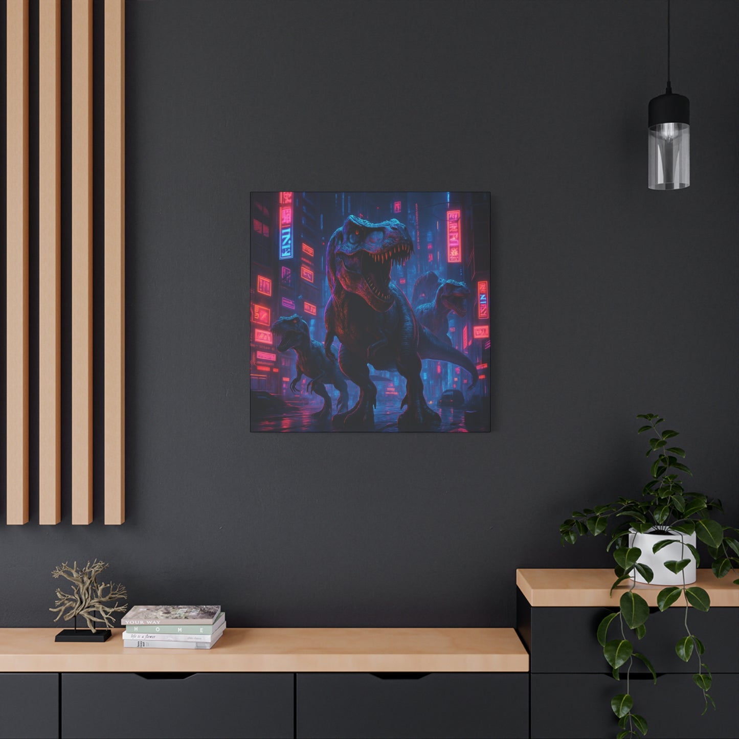 Cybercity Dinosaur Matte Canvas