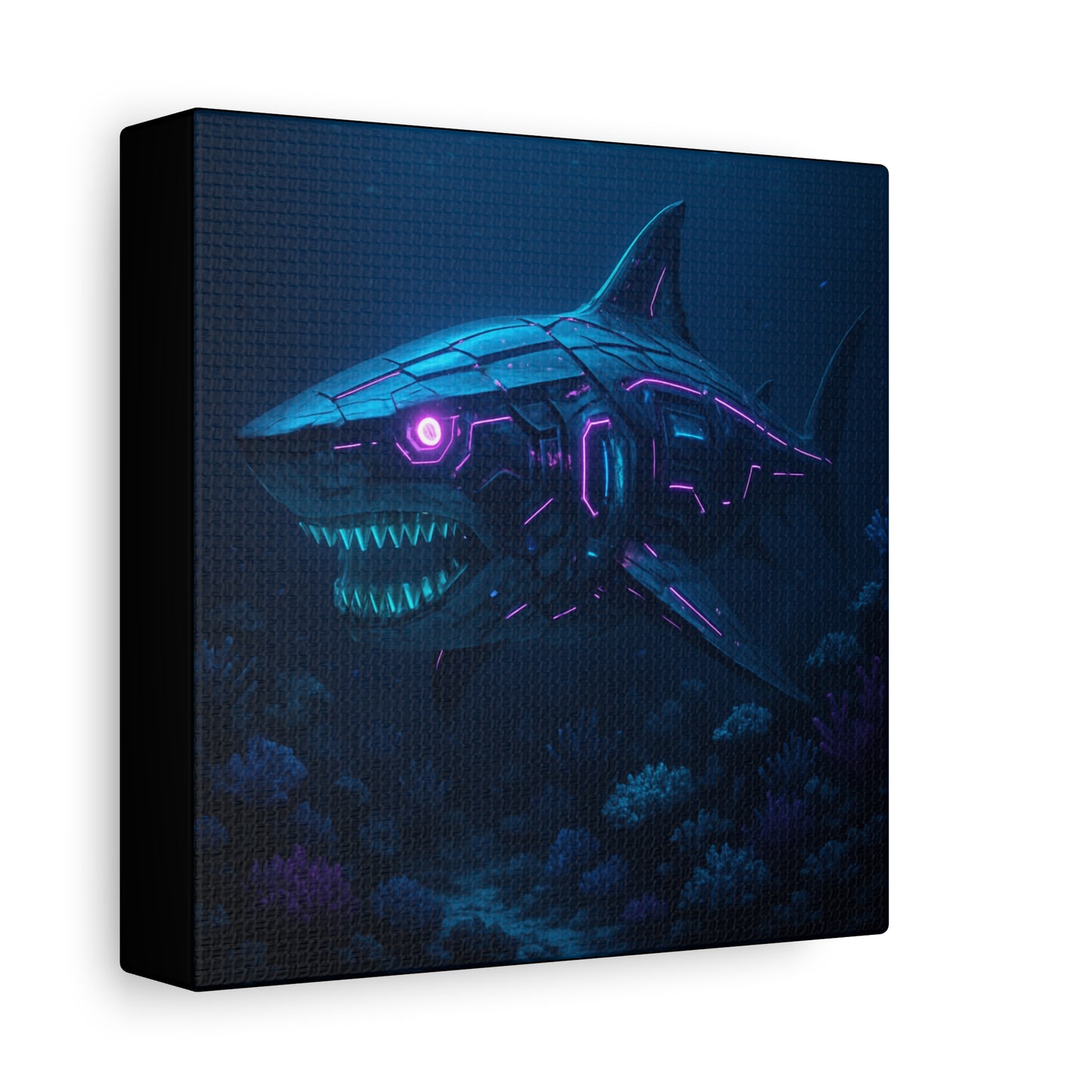 Cyber Shark Abyss Matte Canvas