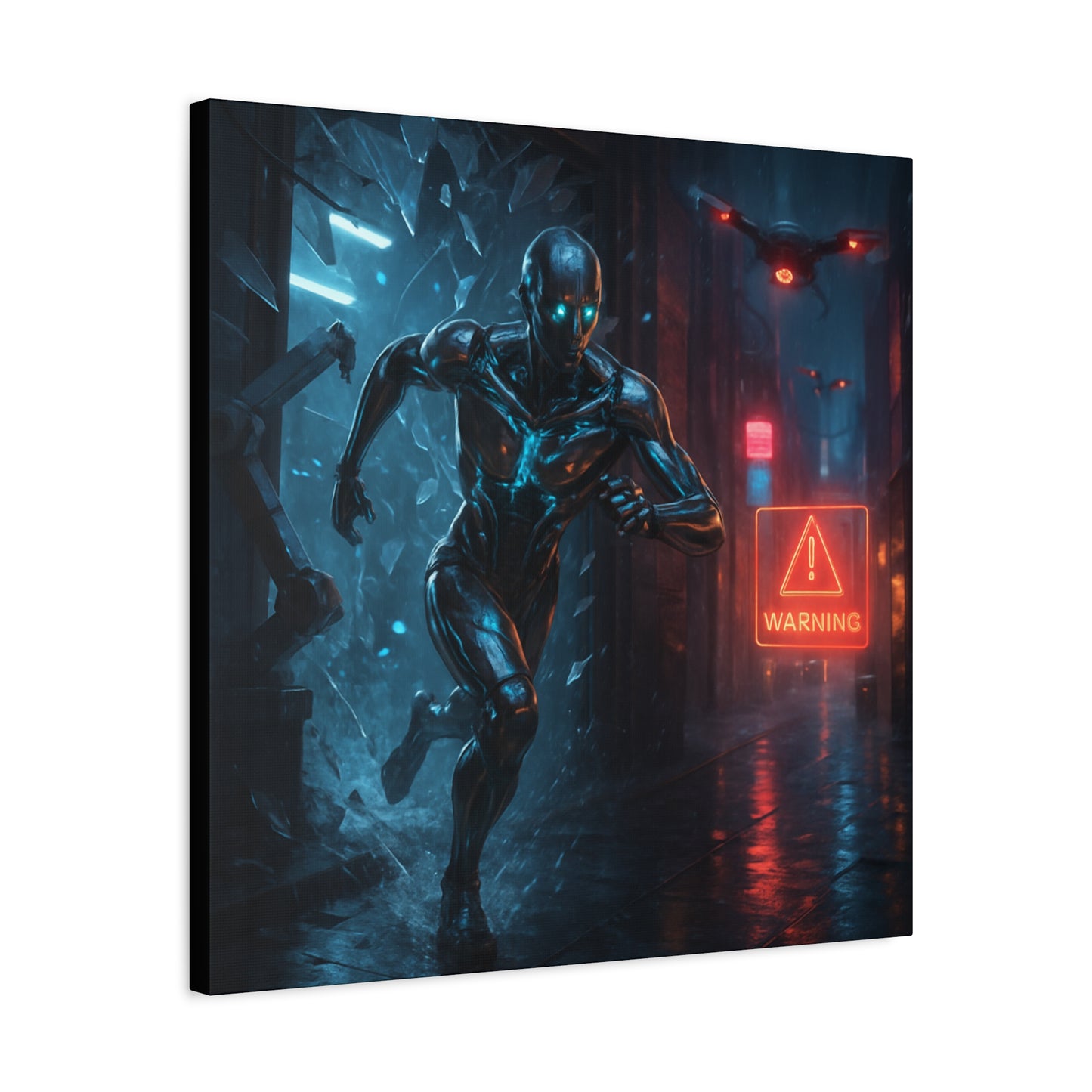 Neon Escape Futuristic Runner Matte Canvas