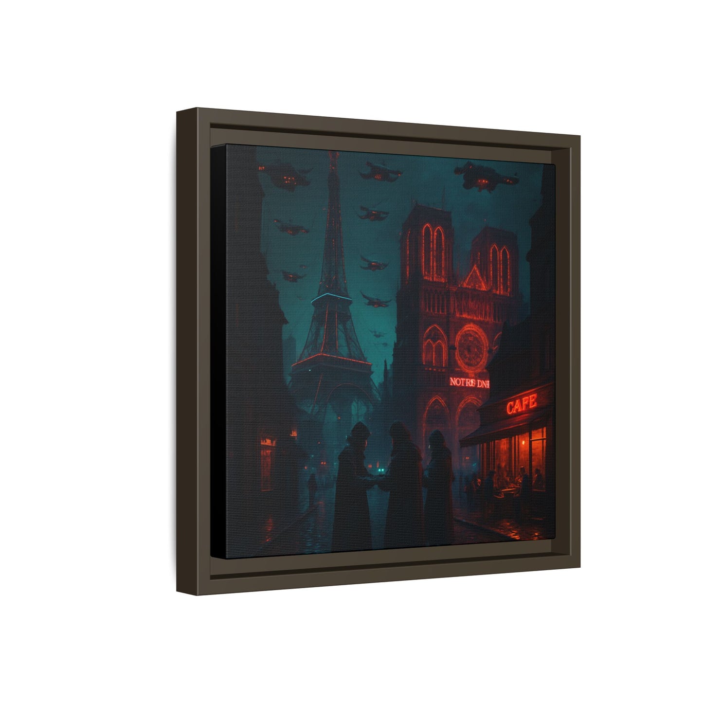 Neon Paris Dream Framed Matte Canvas