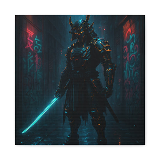 Cyber Samurai Warrior Matte Canvas