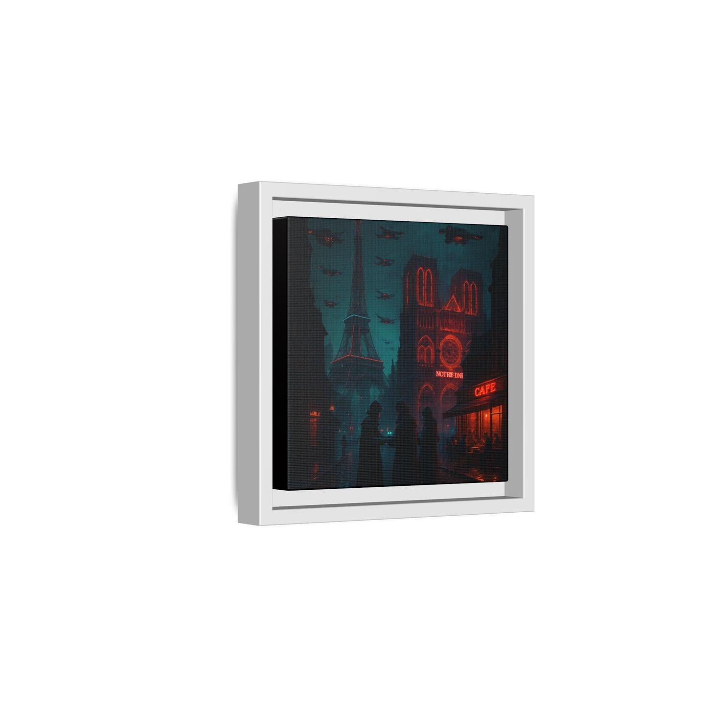 Neon Paris Dream Framed Matte Canvas