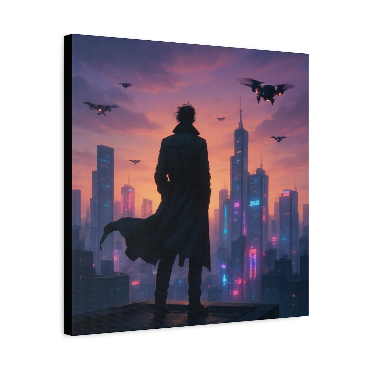 Future Skyline Sentinel Matte Canvas