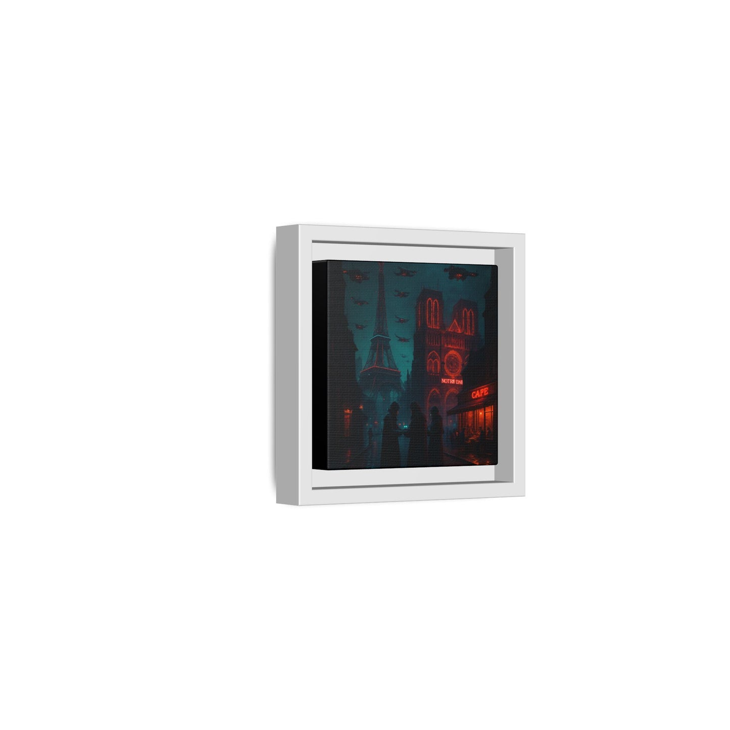 Neon Paris Dream Framed Matte Canvas