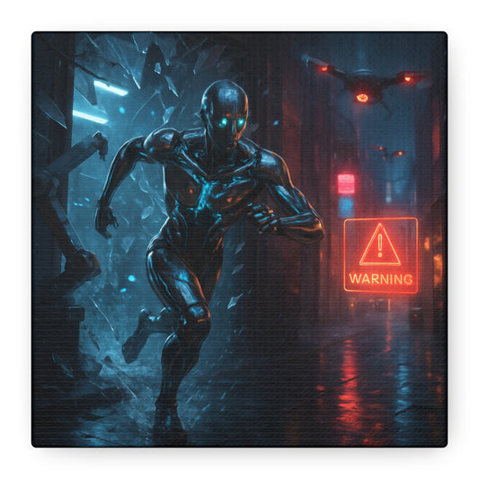 Neon Escape Futuristic Runner Matte Canvas