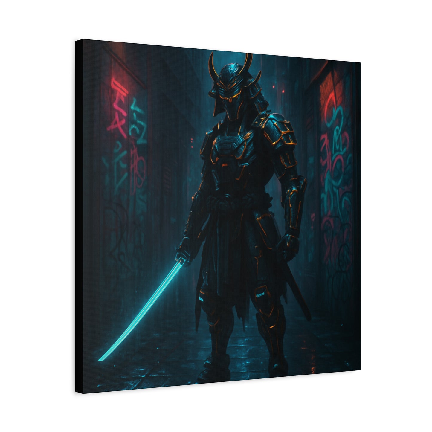 Cyber Samurai Warrior Matte Canvas