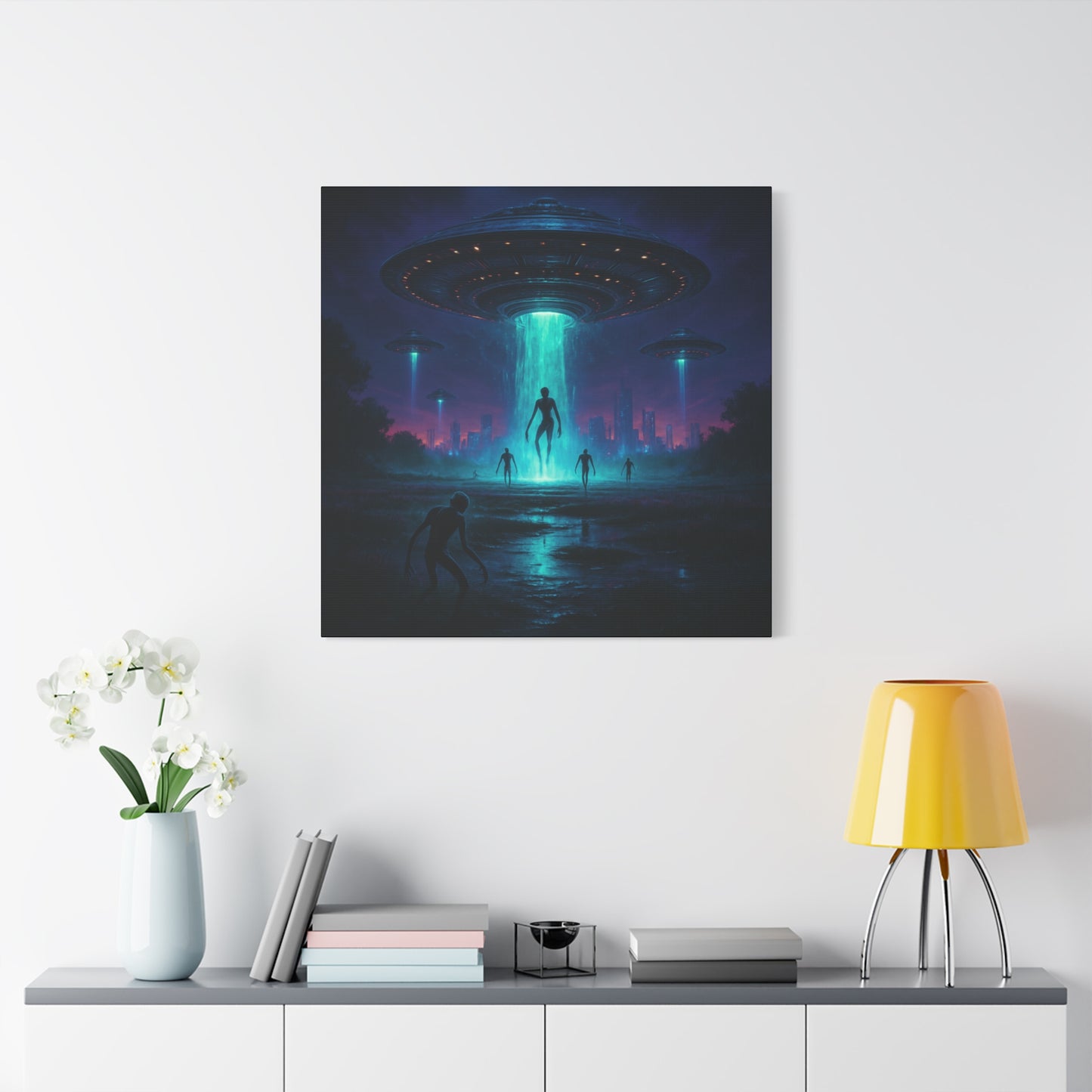 Alien Abduction Matte Canvas