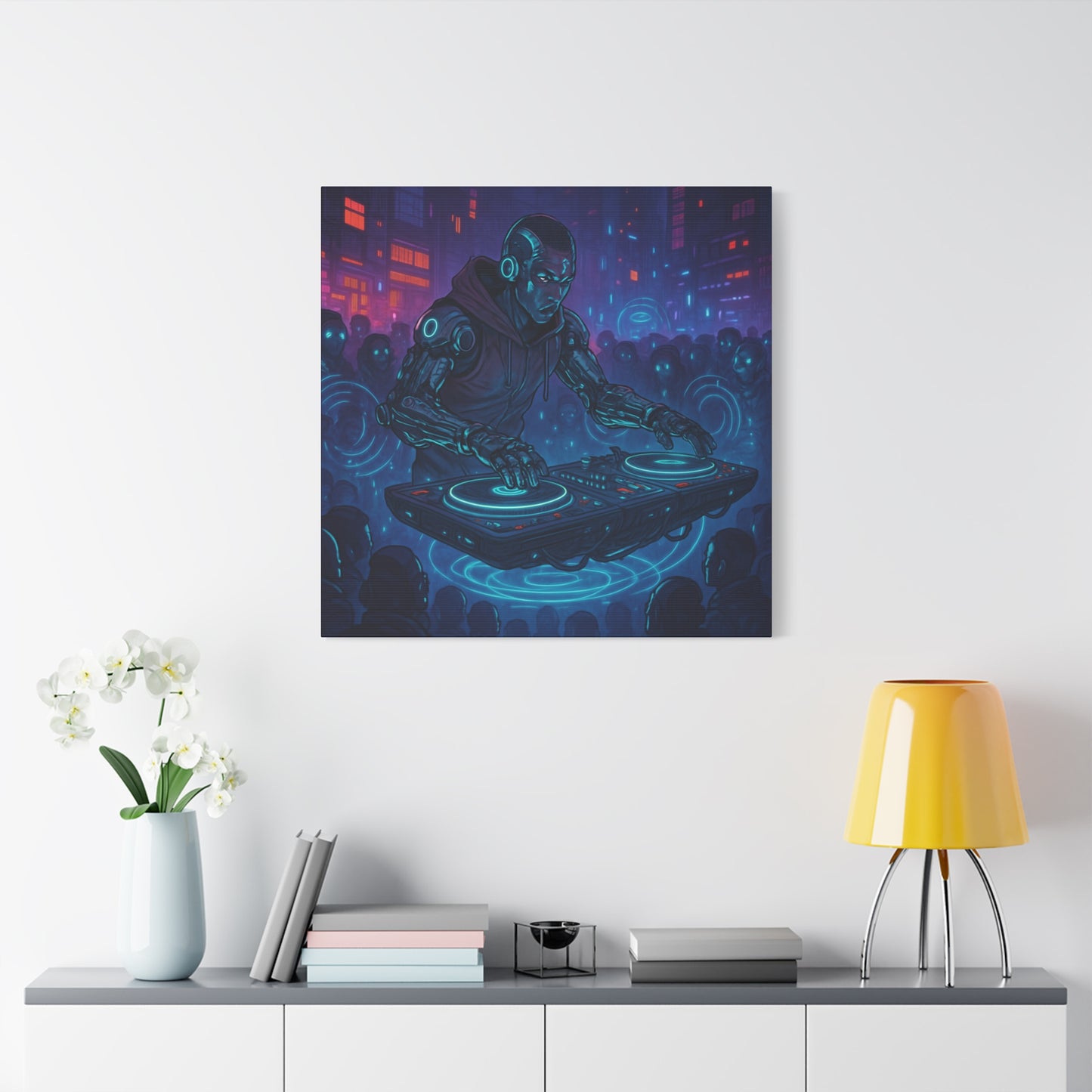 Cybernetic DJ Matte Canvas
