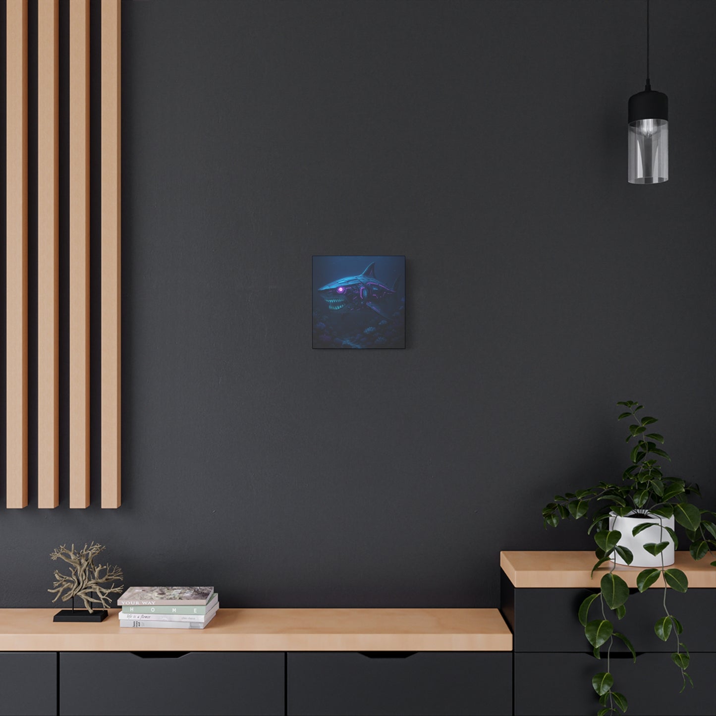 Cyber Shark Abyss Matte Canvas