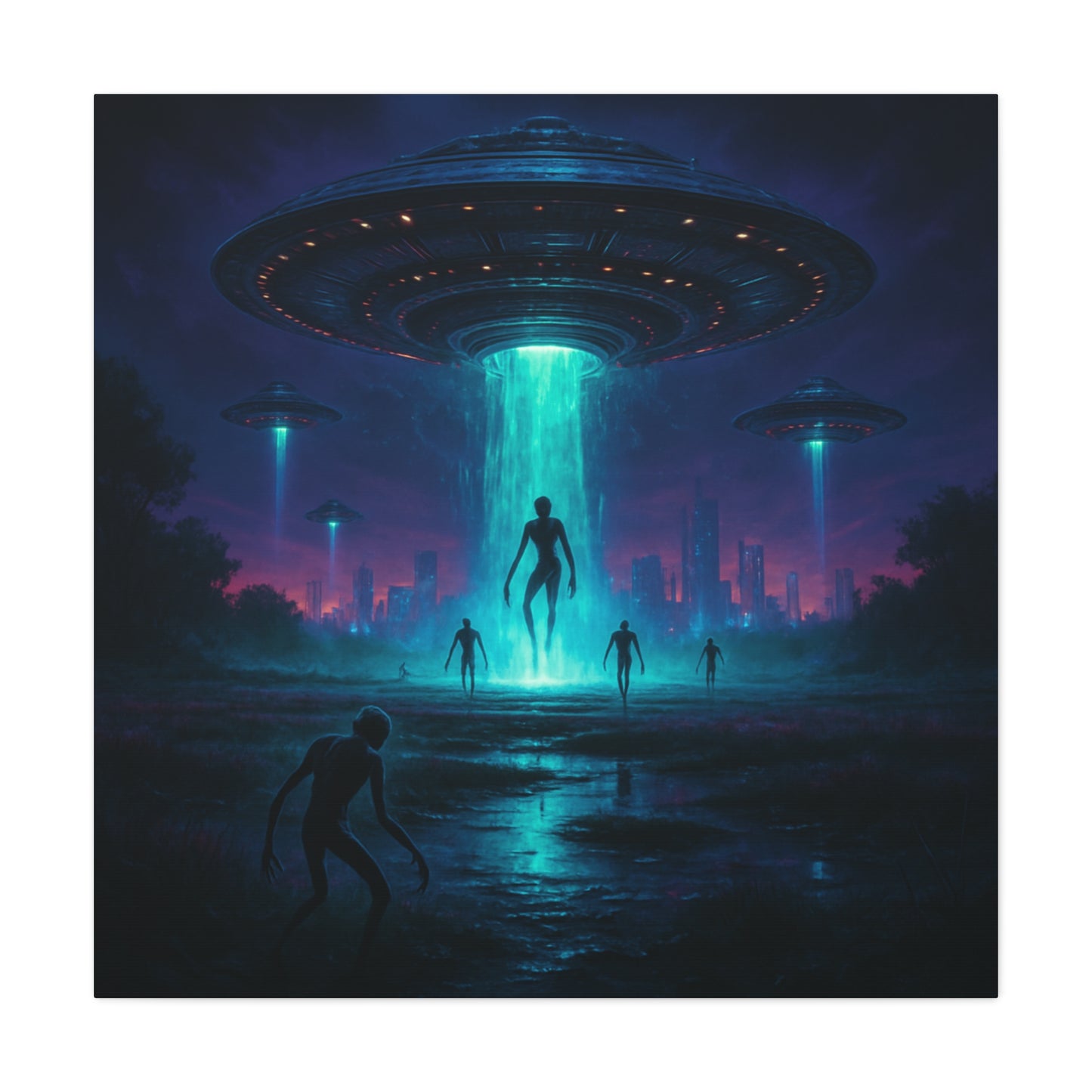 Alien Abduction Matte Canvas