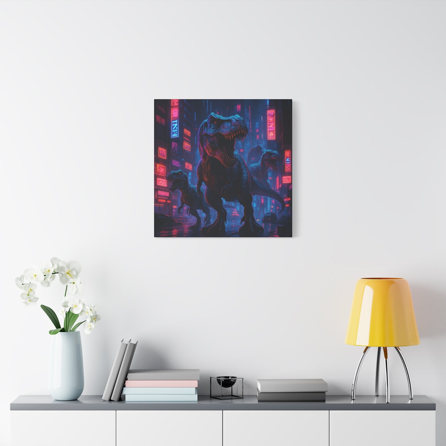 Cybercity Dinosaur Matte Canvas