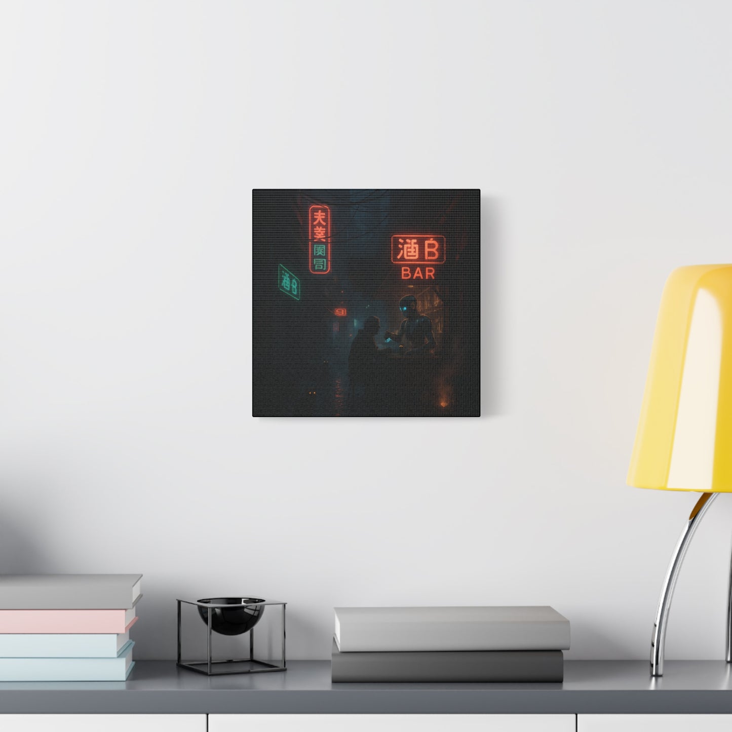 Neon Alley Bar Matte Canvas