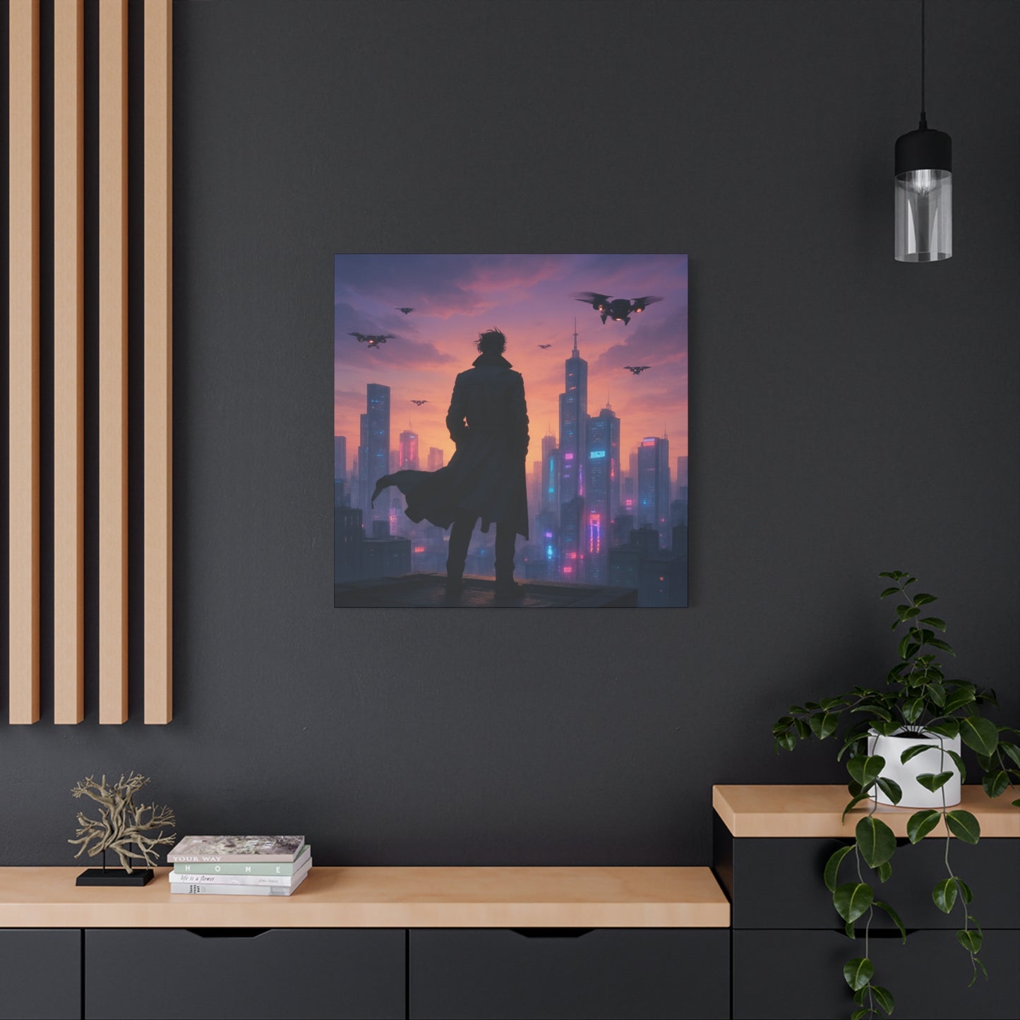 Future Skyline Sentinel Matte Canvas