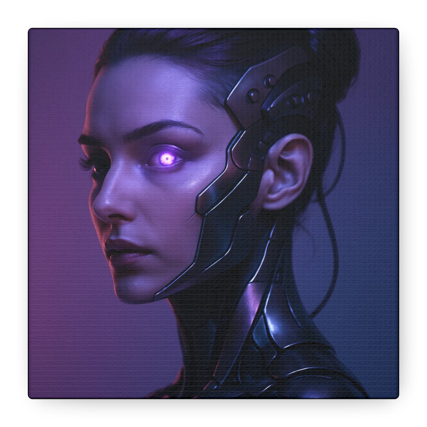 Futuristic Female Cyborg Matte Canvas