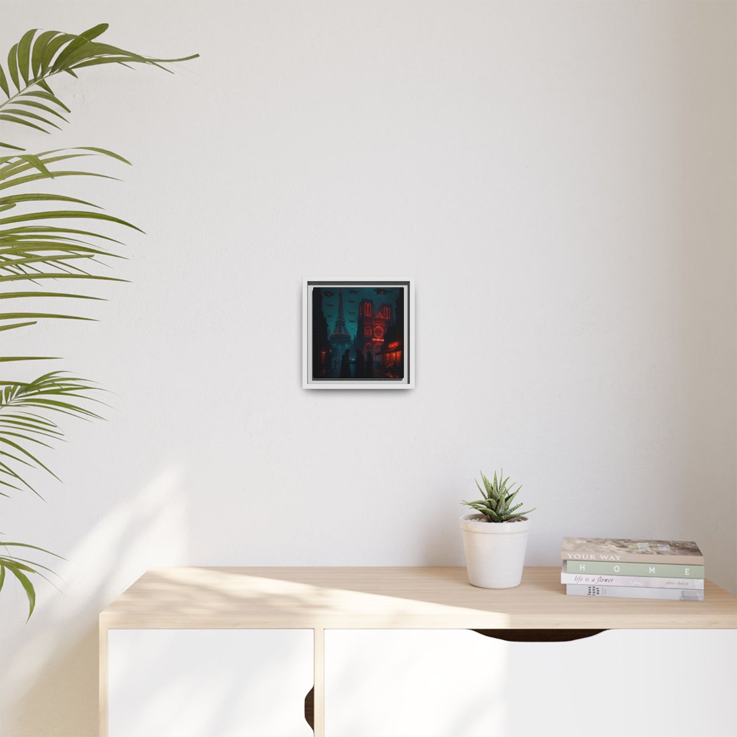Neon Paris Dream Framed Matte Canvas