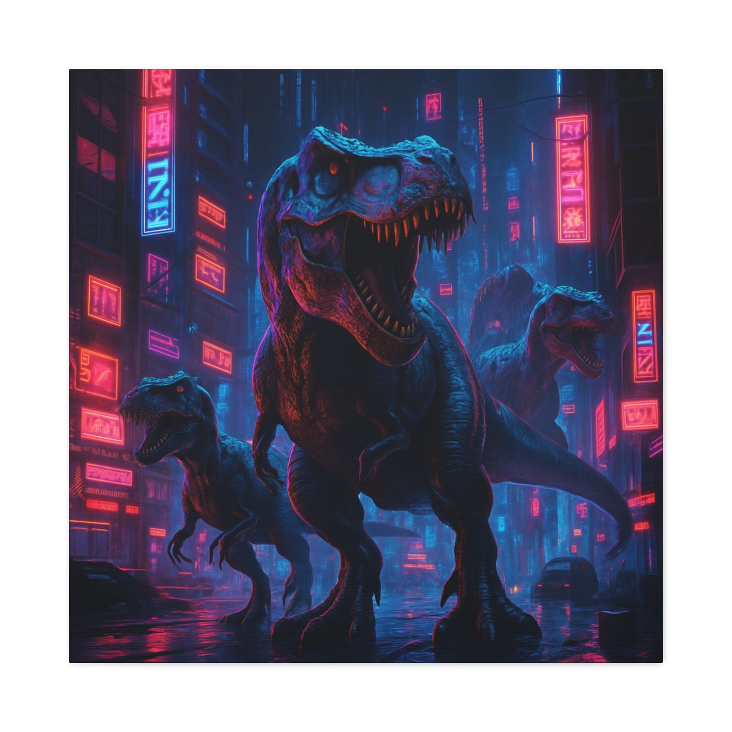 Cybercity Dinosaur Matte Canvas