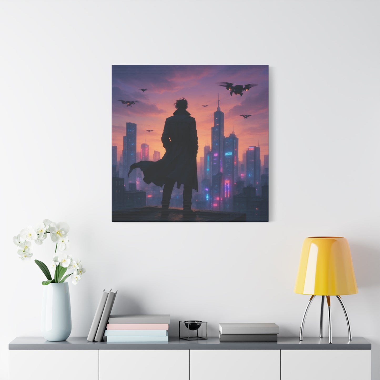 Future Skyline Sentinel Matte Canvas
