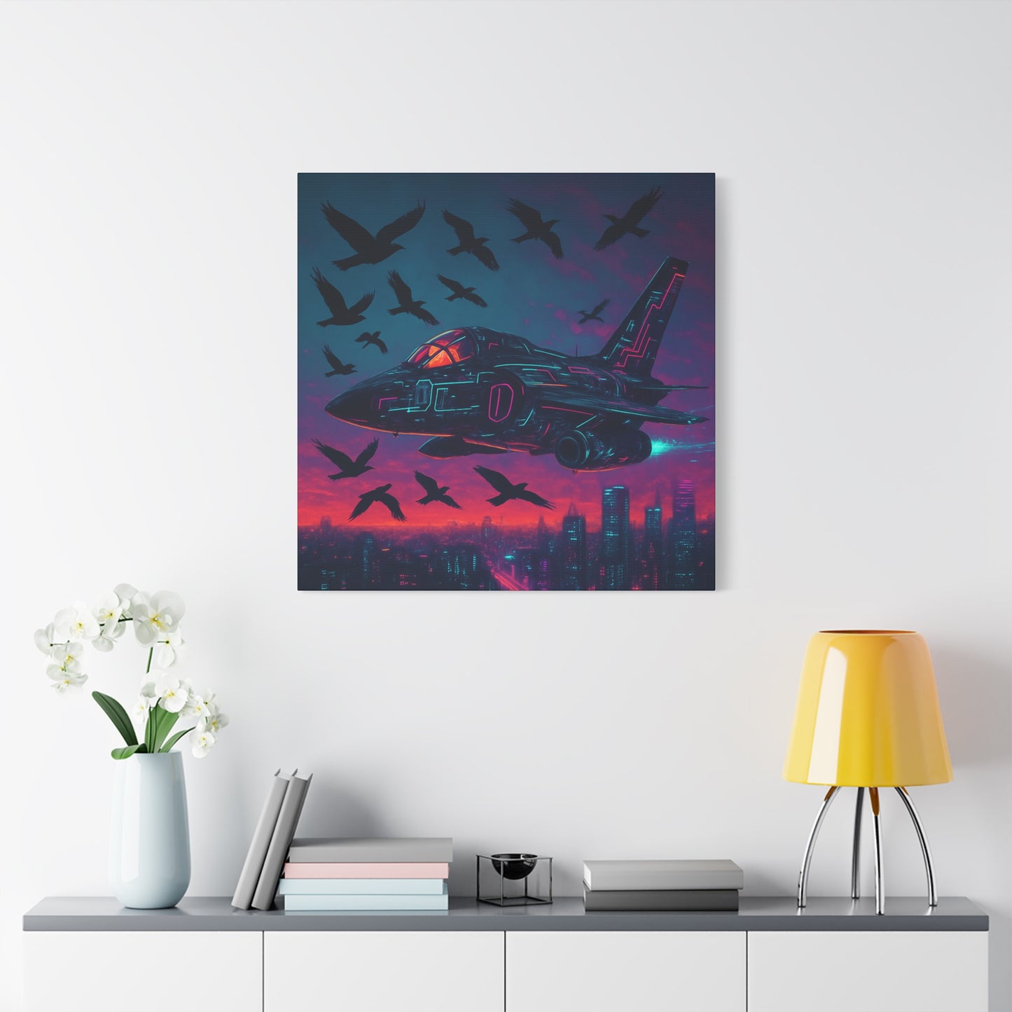 Neon Jet Flight Matte Canvas