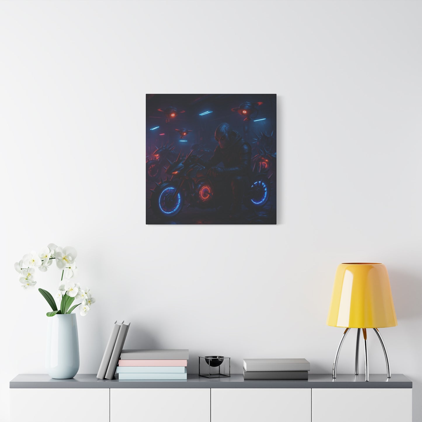 Alien Biker Matte Canvas