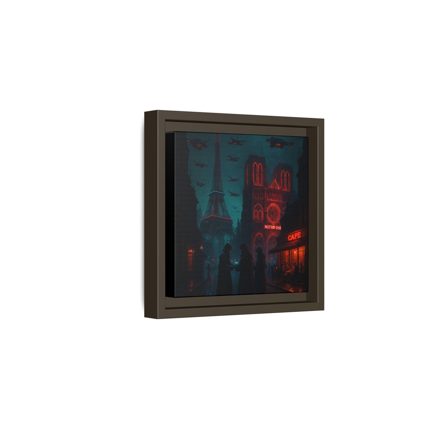 Neon Paris Dream Framed Matte Canvas