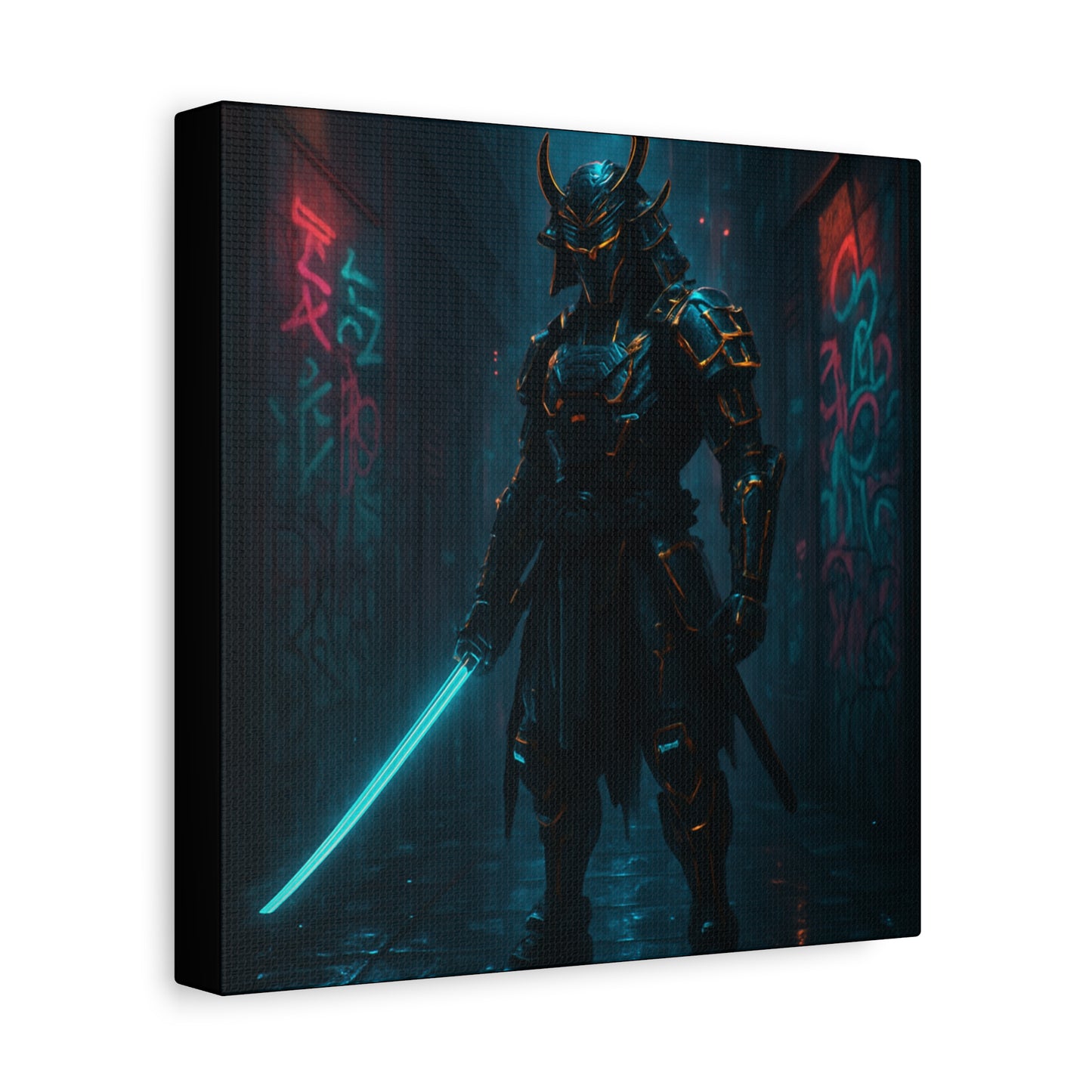 Cyber Samurai Warrior Matte Canvas