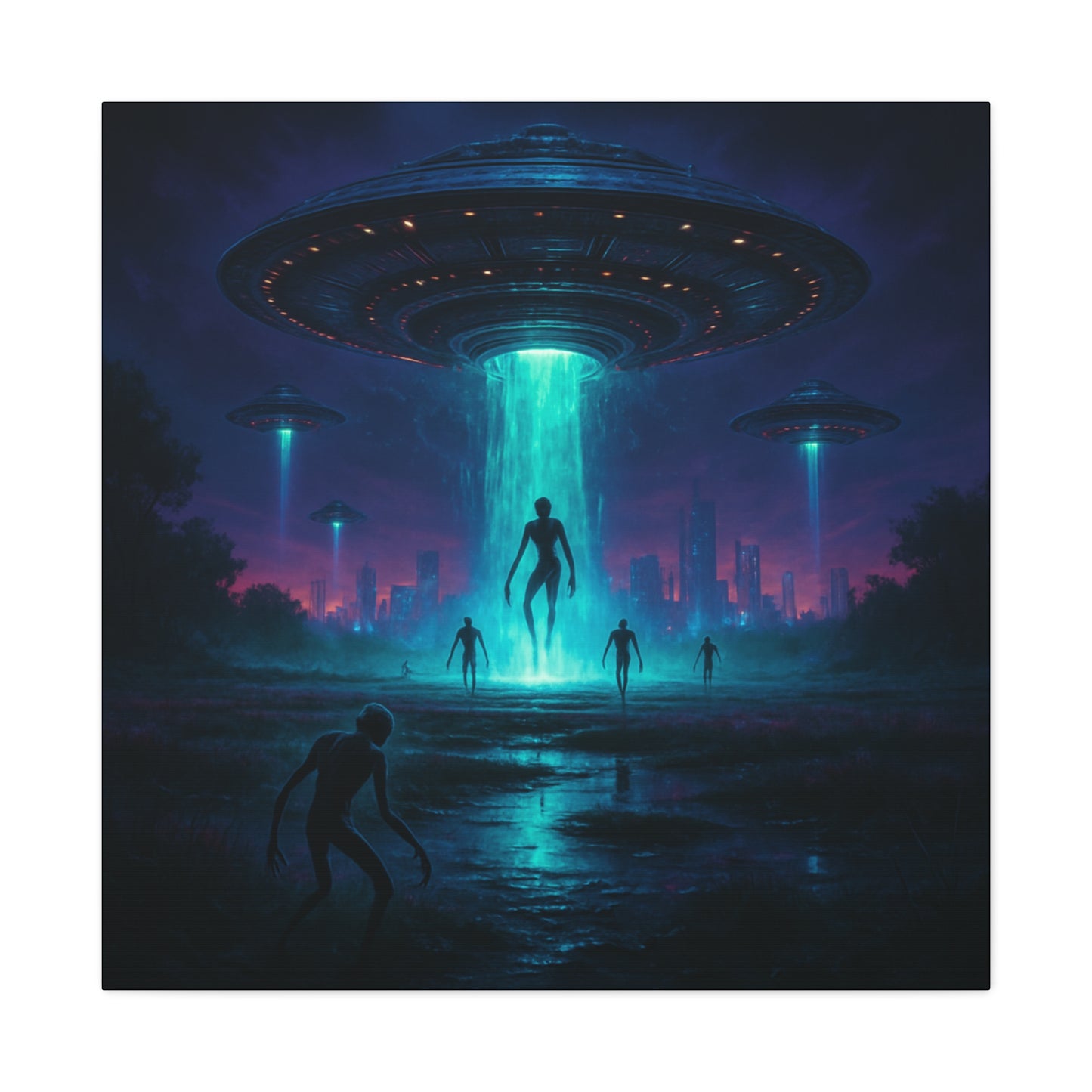 Alien Abduction Matte Canvas